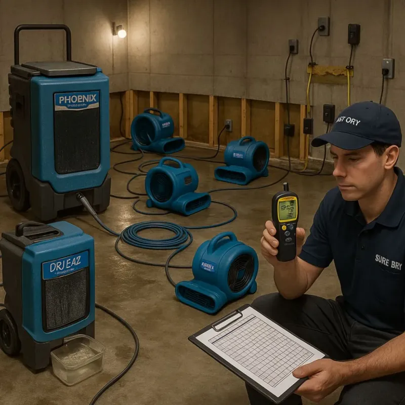 Structural Drying and Dehumidification process in Watsonville, CA